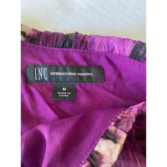 INC Womens Purple Tie Dye Long Sleeve Halter Top- - Picture 6 of 6